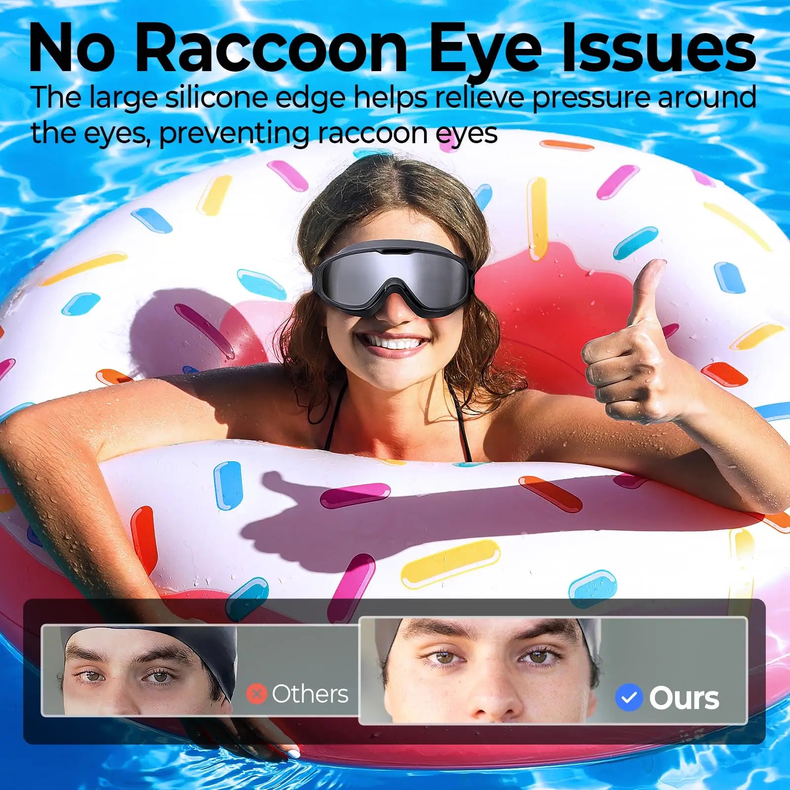 Swimming Goggles For Adults, Wide View Swim Goggles For Men&Women, Anti-Fog, Full Coverage Design, 3-Color UV Protection Lenses, With Integrated Earplugs & Nose Clips, Suitable For Outdoor Activities, Outdoor Fun(2 Pack)