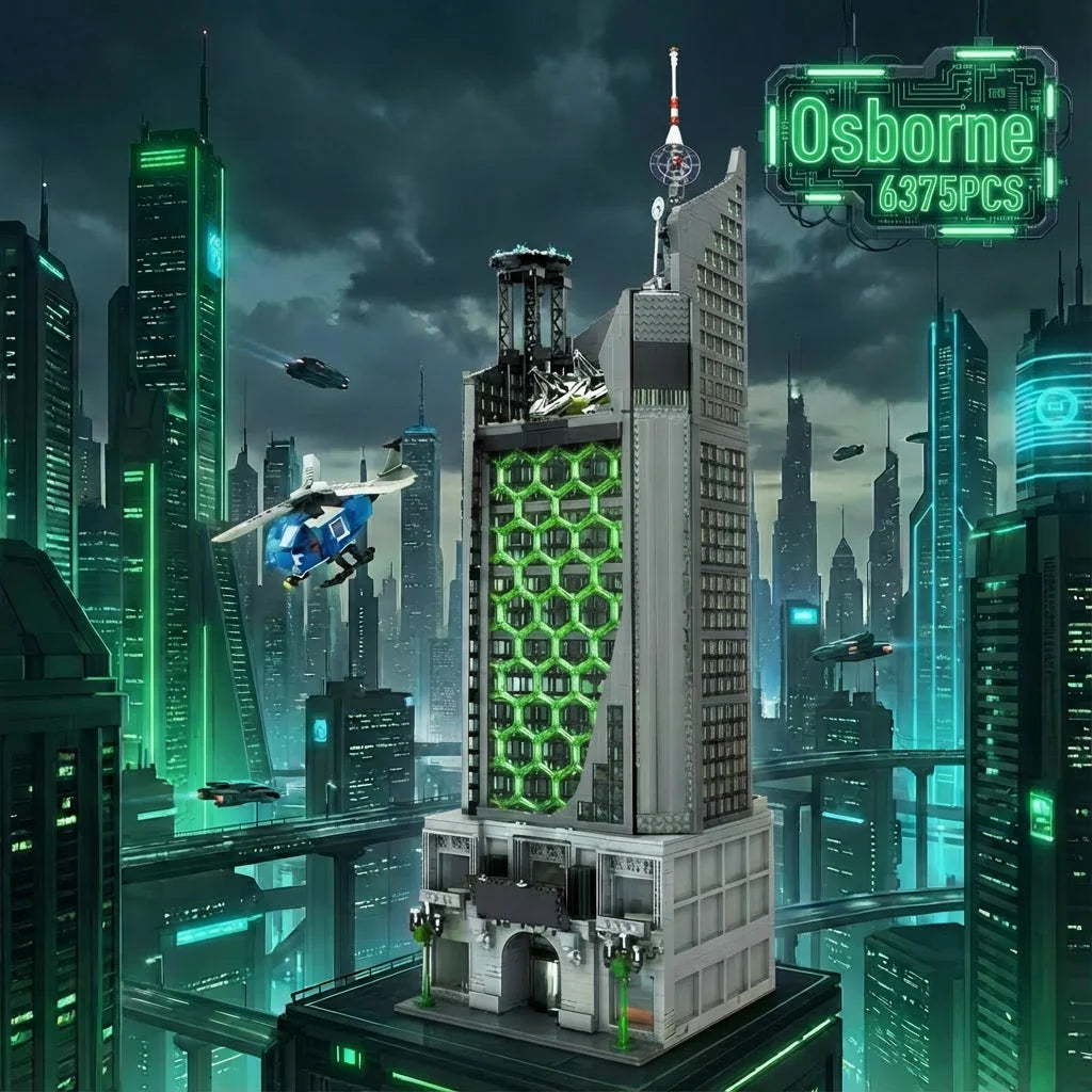 6375 PCS Hero Tower with LED Lights Building Blocks Set – Modular Skyscraper Architecture Model Kit