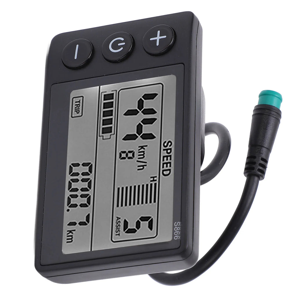 S866 E-Bike LCD Display for 24V, 36V & 48V Systems
