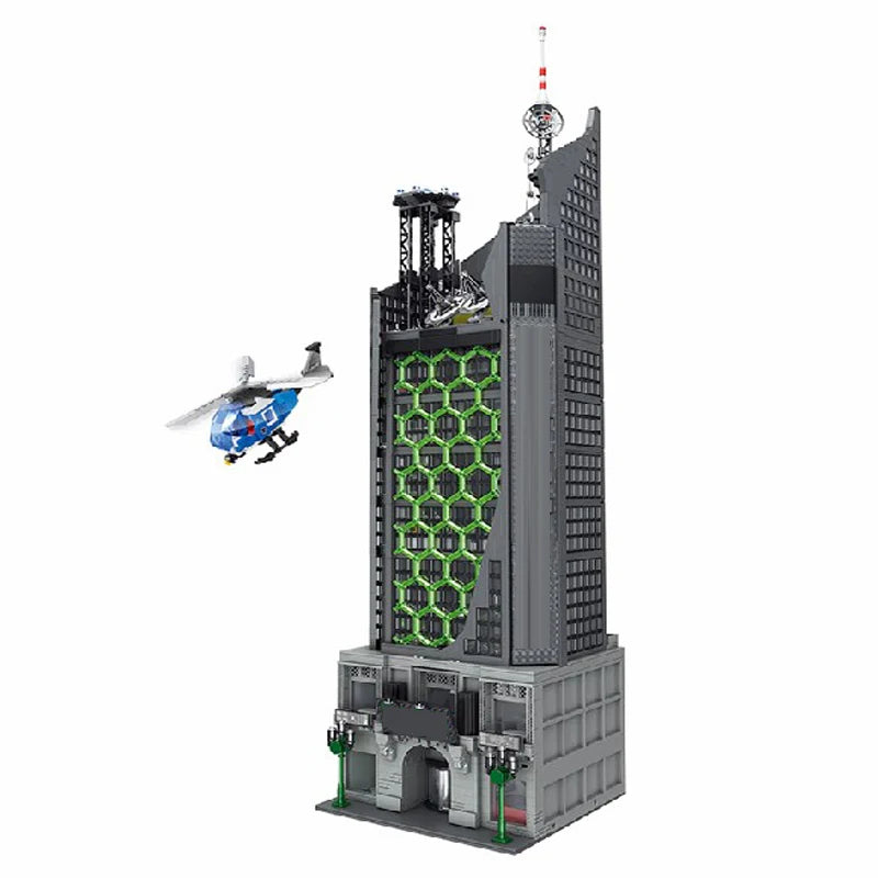 6375 PCS Hero Tower with LED Lights Building Blocks Set – Modular Skyscraper Architecture Model Kit