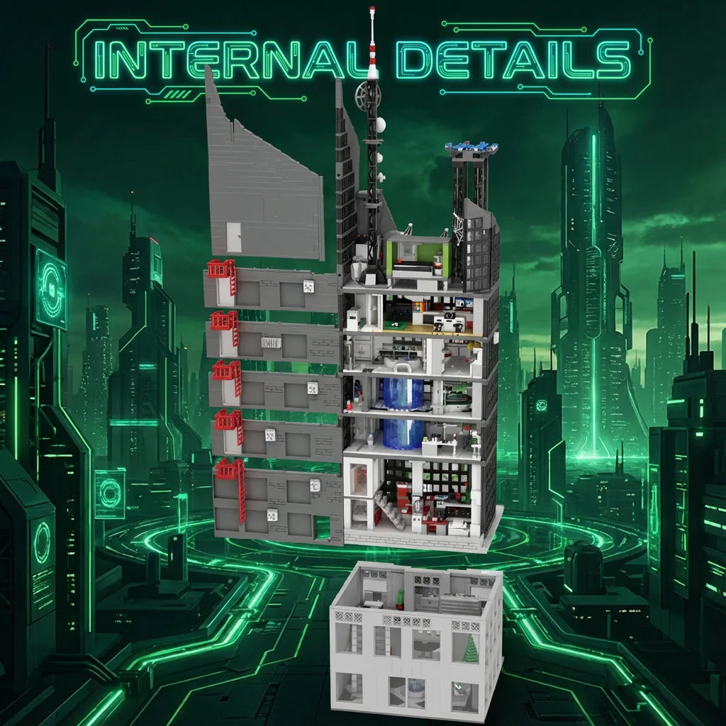 6375 PCS Hero Tower with LED Lights Building Blocks Set – Modular Skyscraper Architecture Model Kit