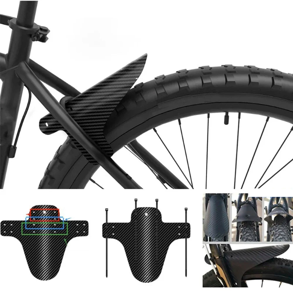 1~10pcs  Bicycle Fender Mountain Carbon Pattern Bike Mud Guard For Front Rear Wheel Mudguard Ultralight Cycling MTB Fender