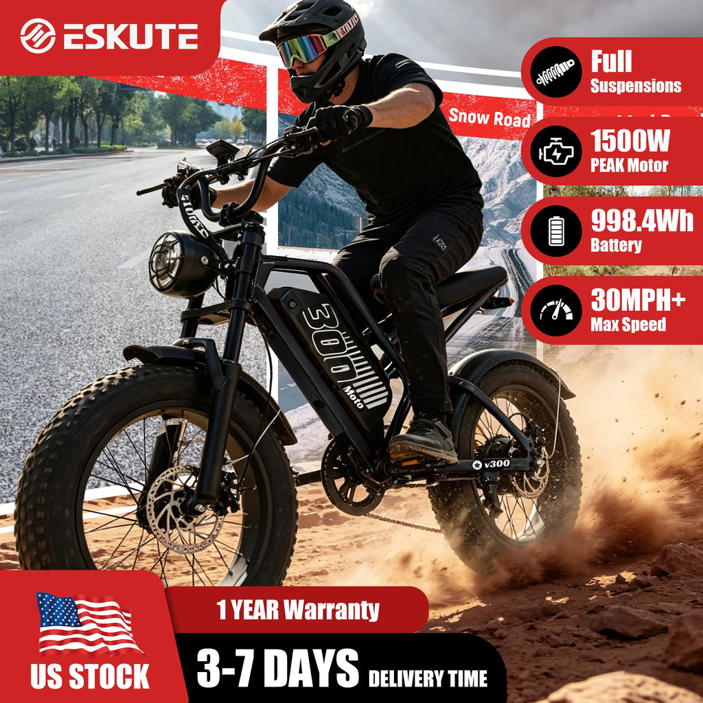 ESKUTE V300 20-Inch Fat Tire Electric Bike