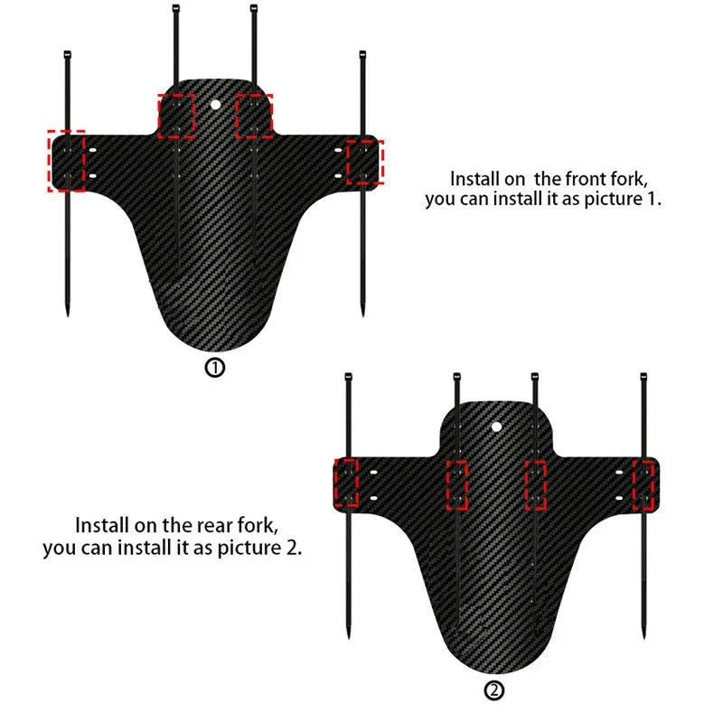 1~10pcs  Bicycle Fender Mountain Carbon Pattern Bike Mud Guard For Front Rear Wheel Mudguard Ultralight Cycling MTB Fender