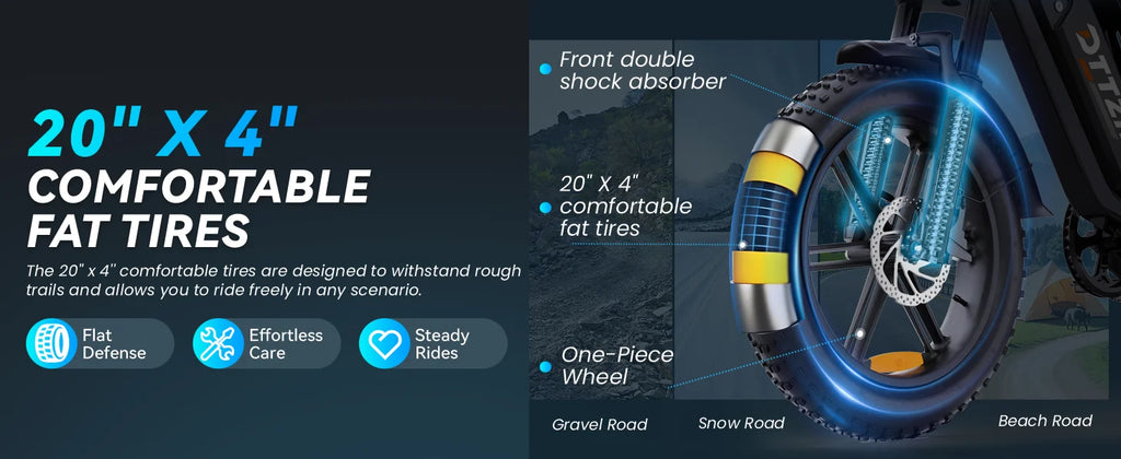 DTTZH F6S 20-Inch Fat Tire Electric Bike