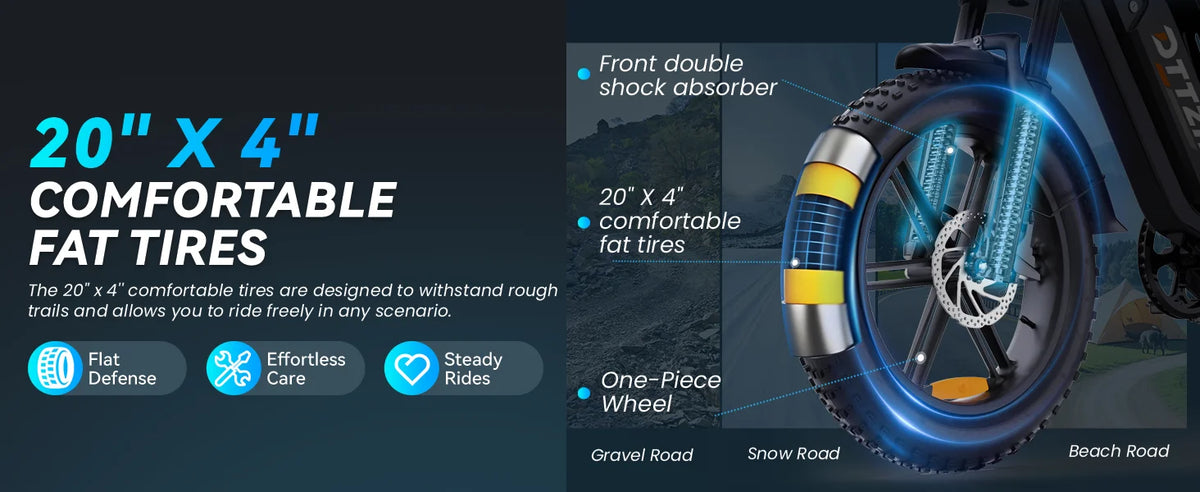 DTTZH F6S 20-Inch Fat Tire Electric Bike