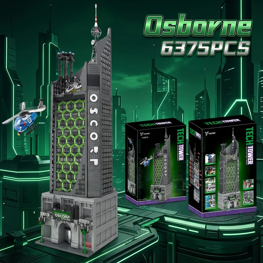 6375 PCS Hero Tower with LED Lights Building Blocks Set – Modular Skyscraper Architecture Model Kit