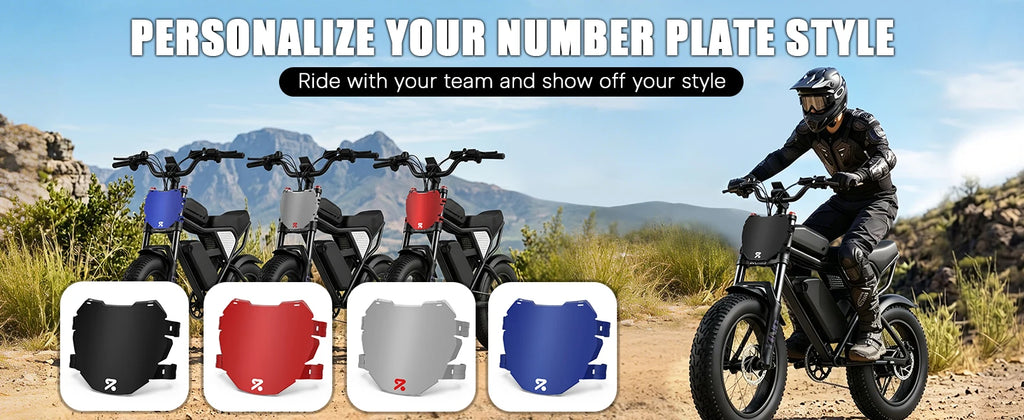 BUCKLOS Front Bike Number Plate for E-Bike, BMX & MTB