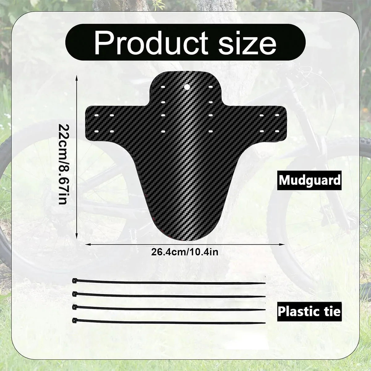1~10pcs  Bicycle Fender Mountain Carbon Pattern Bike Mud Guard For Front Rear Wheel Mudguard Ultralight Cycling MTB Fender