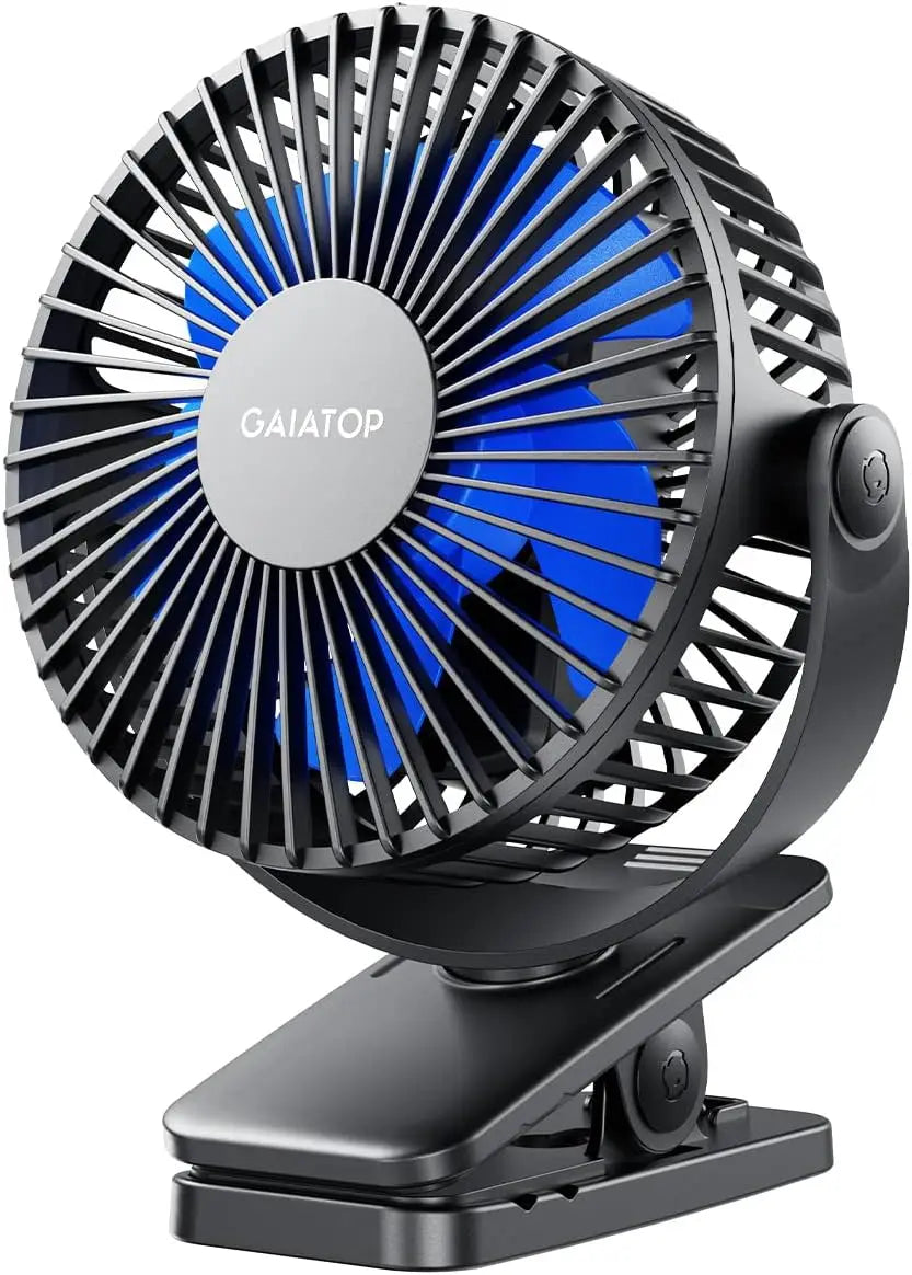 Portable Clip on Fan Battery Operated, Small Powerful 3 Speed Quiet 360° Rotate, USB Rechargeable Mini Personal Cooling Fan for Desk Home Office Stroller Camping