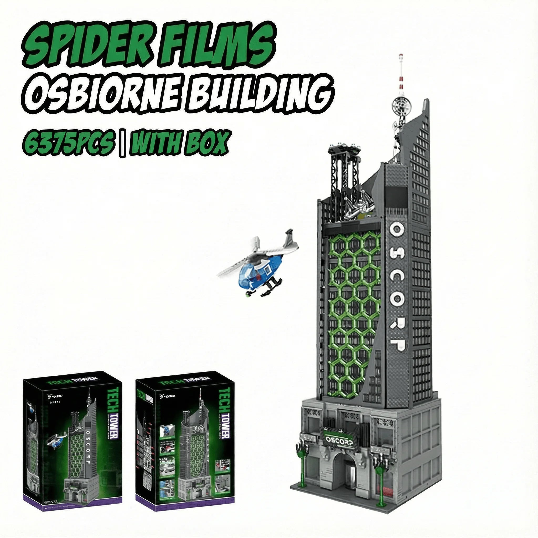6375 PCS Hero Tower with LED Lights Building Blocks Set – Modular Skyscraper Architecture Model Kit